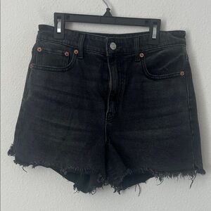 American Eagle Outfitters Black Highest Rise Boyfriend Jean Shorts